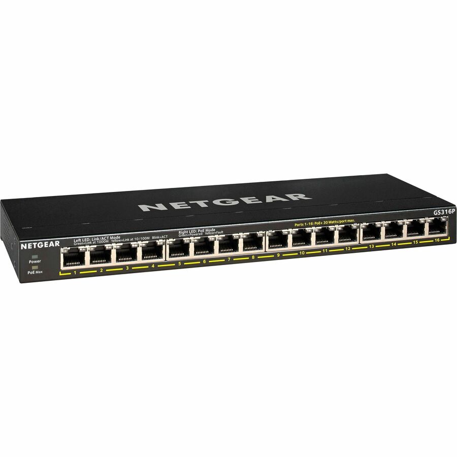 NETGEAR 15.4W給電PoEパススルー対応L2+スイッチ GS516TP Netgear Business GS316P Ethernet Switch - 16 Gigabit Ports with