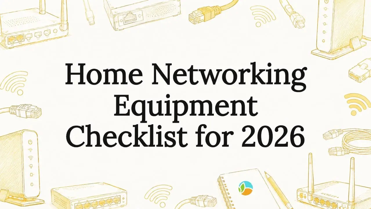 Decorative home networking title card illustration