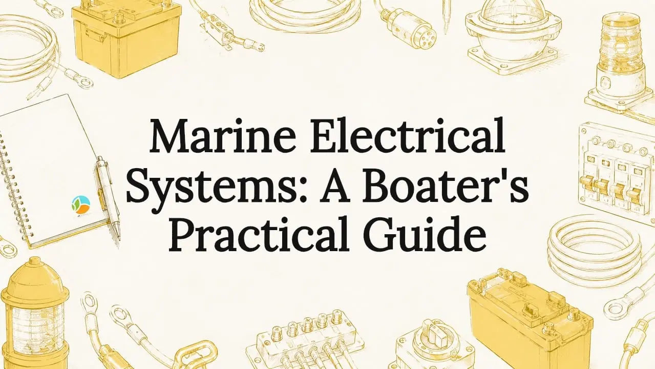 Decorative title card illustration for marine electrical systems