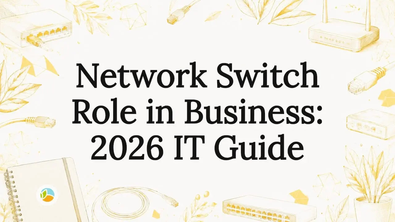 Decorative network switch title card illustration