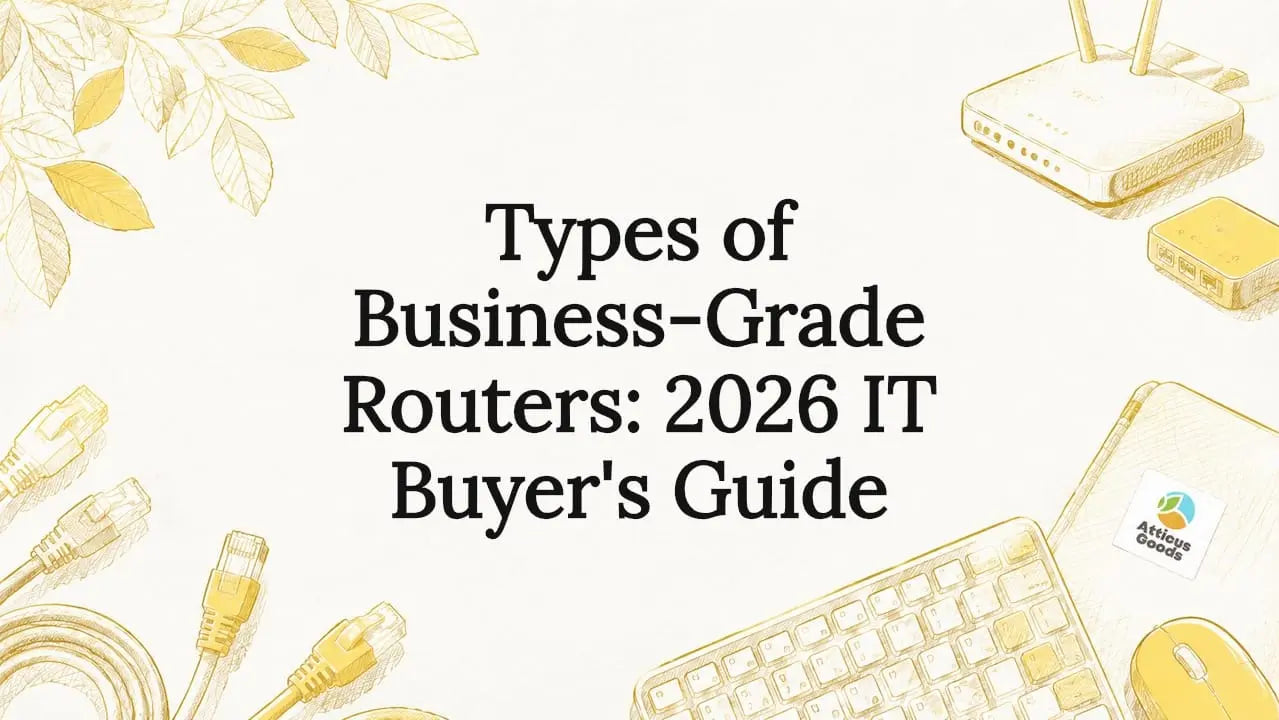 Decorative title card illustration for business routers