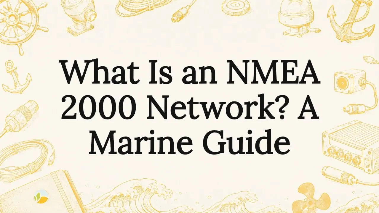 Decorative marine network title card illustration