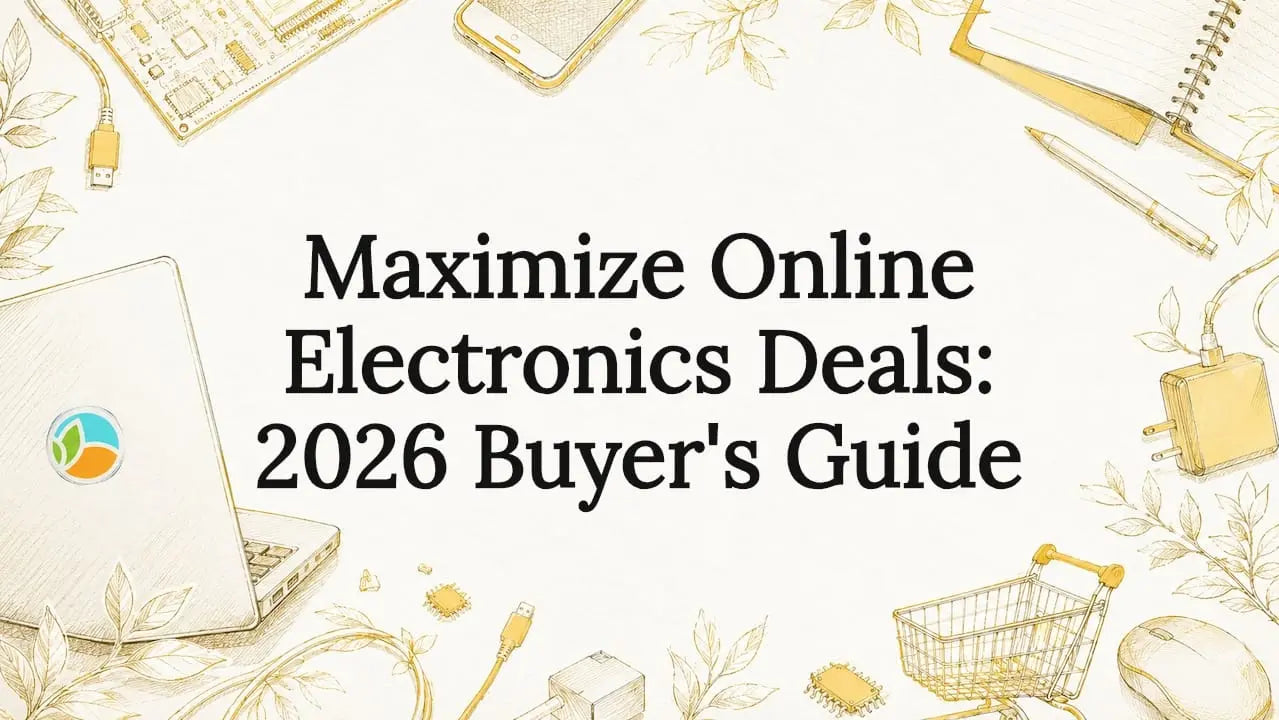 Illustrated decorative title card with electronics theme
