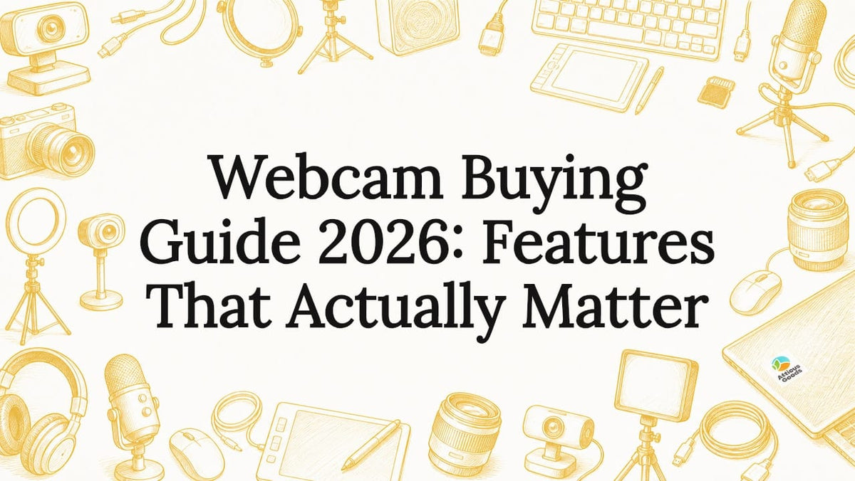 Decorative title card illustration for webcam guide