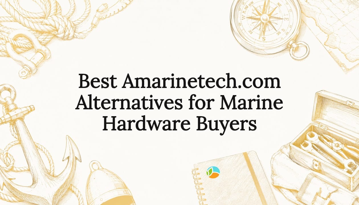 Decorative title card illustration with marine hardware