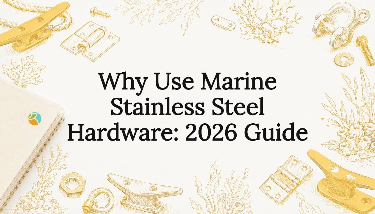 Decorative title card with marine hardware illustrations