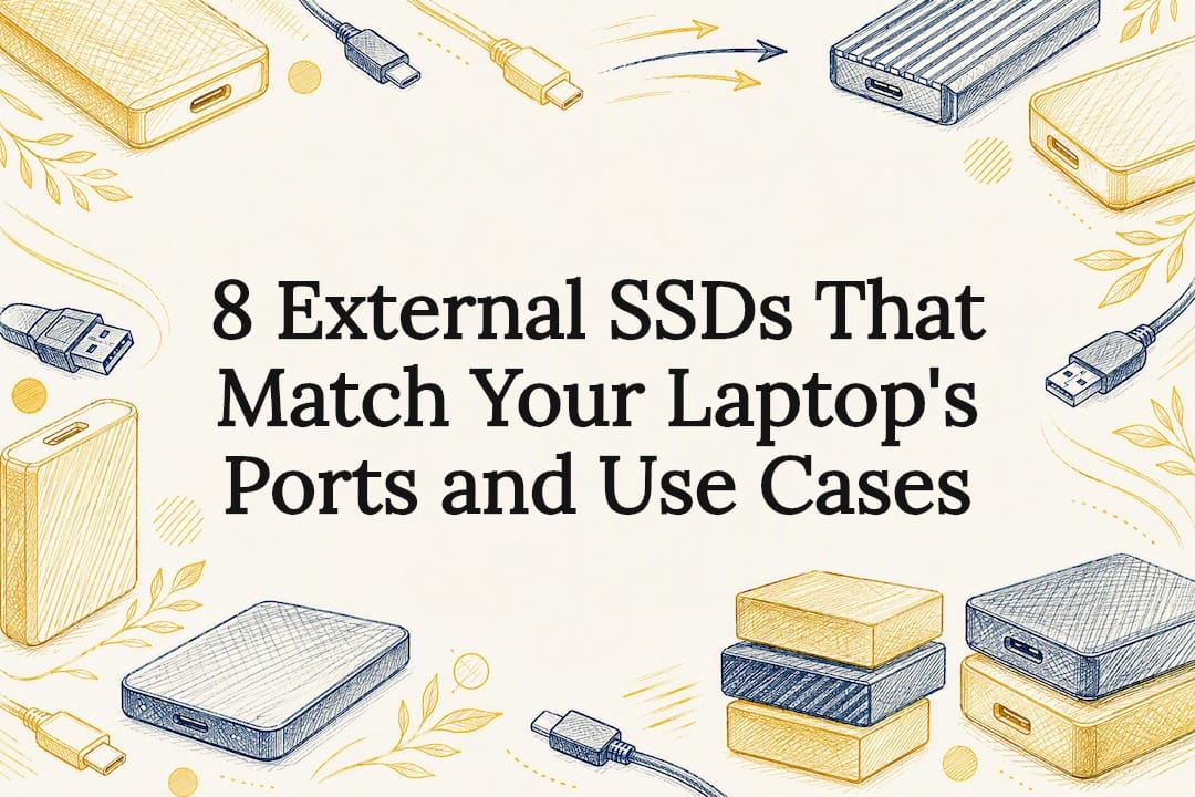 External SSD ports and storage title card