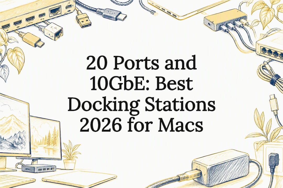 Decorative docking station title card illustration