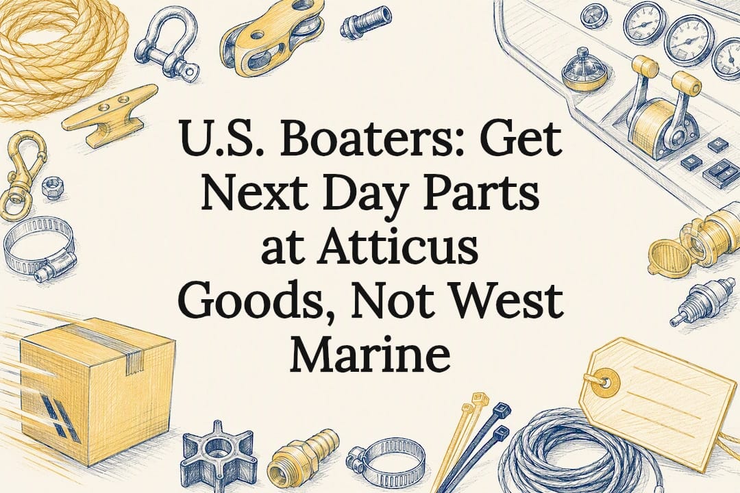 Decorative marine parts shopping title card