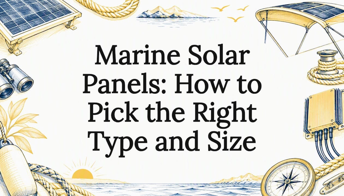 Marine solar panel title card illustration