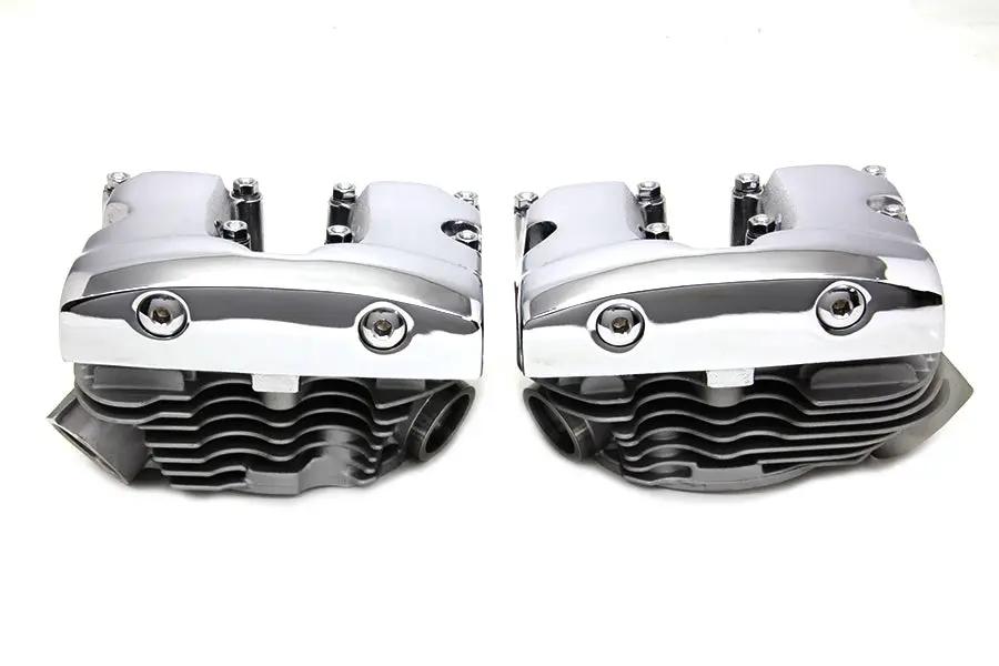 V-Twin Cylinder Head Set with Chrome Rocker Box for Harley Davidson FL (1966-1975) by V-Twin