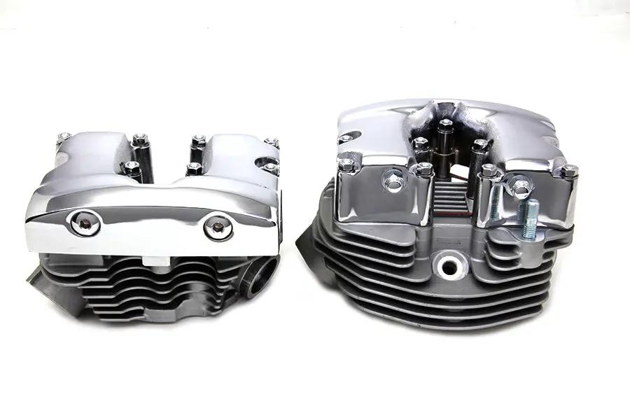 V-Twin Cylinder Head Set with Chrome Rocker Box for Harley Davidson FL and FX Models by V-Twin