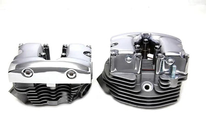 V-Twin Cylinder Head Set with Chrome Rocker Box for Harley Davidson FL and FX Models by V-Twin