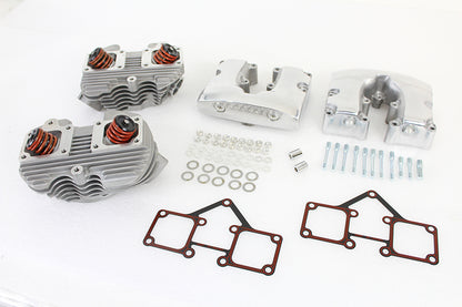 V-Twin 10-1127 Cylinder Head Set with Polished Rocker Boxes for Harley-Davidson Shovelhead