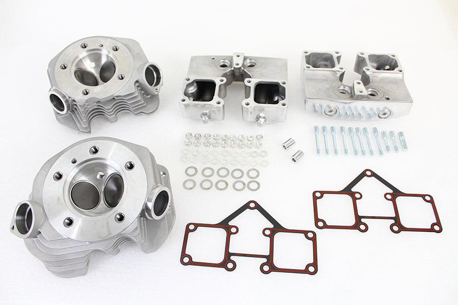 V-Twin 10-1127 Cylinder Head Set with Polished Rocker Boxes for Harley-Davidson Shovelhead