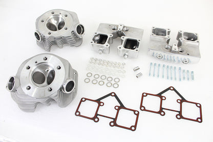 V-Twin 10-1127 Cylinder Head Set with Polished Rocker Boxes for Harley-Davidson Shovelhead