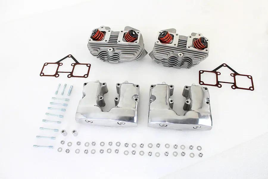 V-Twin Cylinder Head Set with Polished Rocker Box for Harley Davidson FL 1966-1975 by V-Twin