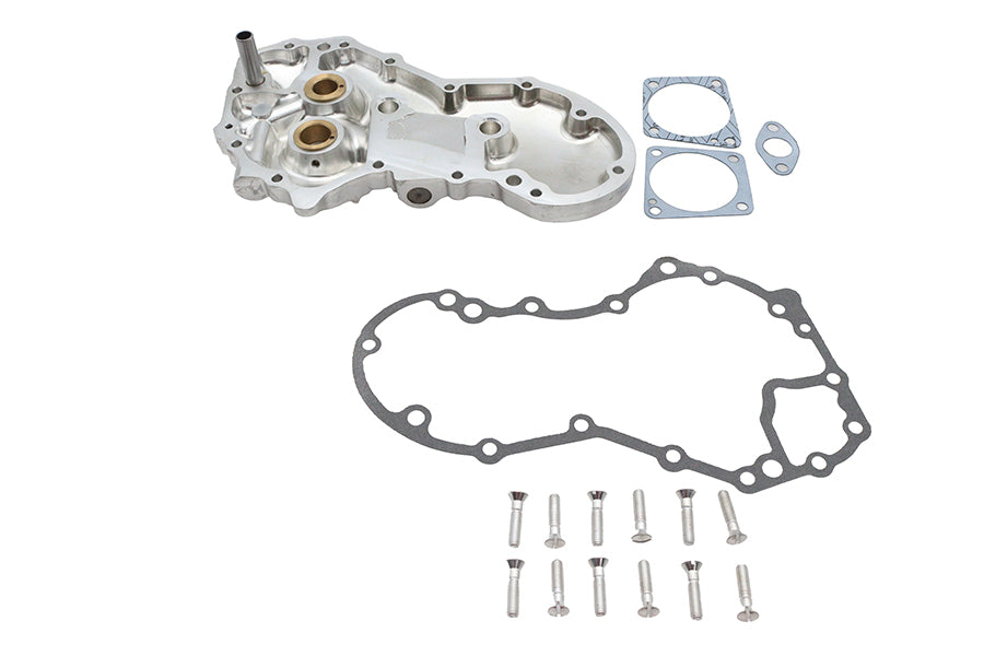 V-Twin 10-1378 Panhead Cam Cover Kit, Natural Aluminum, Fits 1948-1953 Harley-Davidson FL
