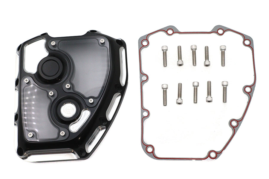 V-Twin CNC Clarity Cam Cover Black for Harley-Davidson Softail