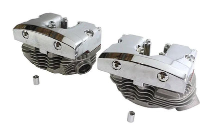 V-Twin Cylinder Head Set with Chrome Rocker Box for Harley Davidson Shovelhead 74/80 Inch Models by V-Twin