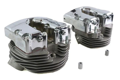V-Twin Cylinder Head Set with Chrome Rocker Box for Harley Davidson Shovelhead 74/80 Inch Models by V-Twin
