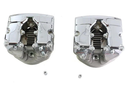 V-Twin Cylinder Head Set with Chrome Rocker Box for Harley Davidson Shovelhead 74/80 Inch Models by V-Twin