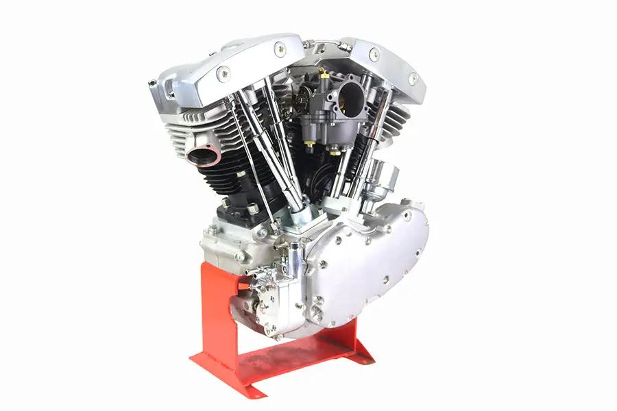 Motorshop 74 Inch Flatside Shovelhead Engine Assembly with Pre-Run 1 7/8 Inch OKO Shorty Carburetor by Motorshop