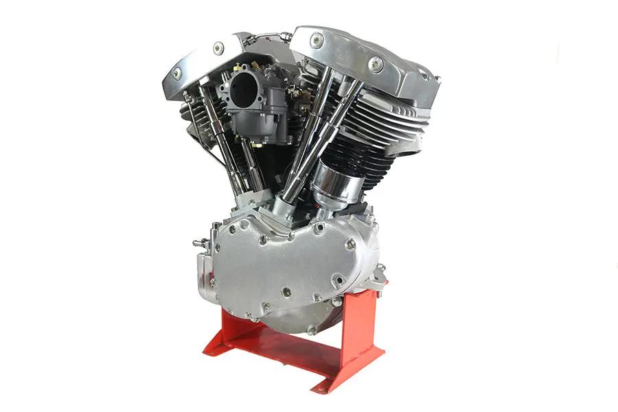 Motorshop 74 Inch Flatside Shovelhead Engine Assembly with Pre-Run 1 7/8 Inch OKO Shorty Carburetor by Motorshop