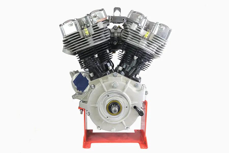 Motorshop 74 Inch Flatside Shovelhead Engine Assembly with Pre-Run 1 7/8 Inch OKO Shorty Carburetor by Motorshop