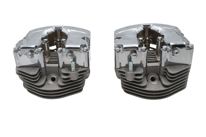 V-Twin 10-2091 Factory Sample Cylinder Head Set with Chrome Rocker Boxes for Harley-Davidson