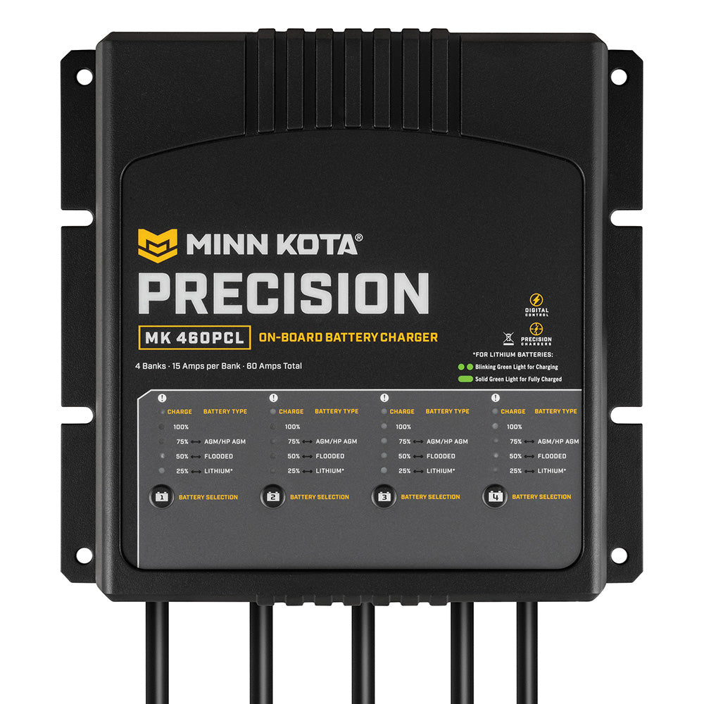 Minn Kota MK-460 PCL On-Board 4-Bank Lithium-Optimized Charger with 15 Amp Output