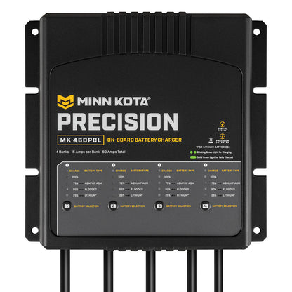 Minn Kota MK-460 PCL On-Board 4-Bank Lithium-Optimized Charger with 15 Amp Output