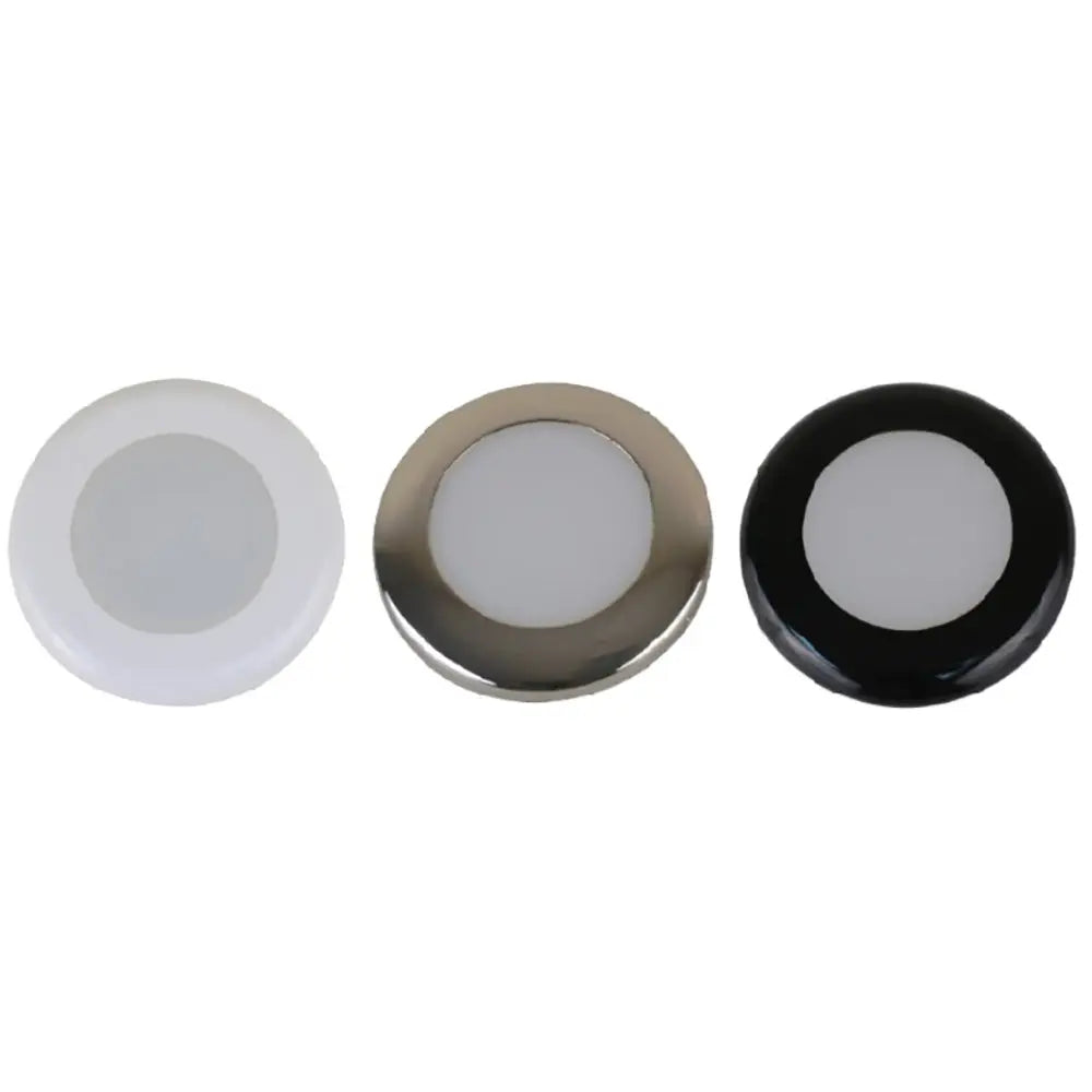 Scandvik A3C Downlight Kit - Warm White with Stainless Steel, White, and Black Trim Rings