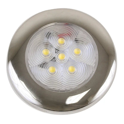 Scandvik B3 Downlight Surface Mount - Cool White LED with Stainless Steel Trim, IP67 Waterproof - 12/24V