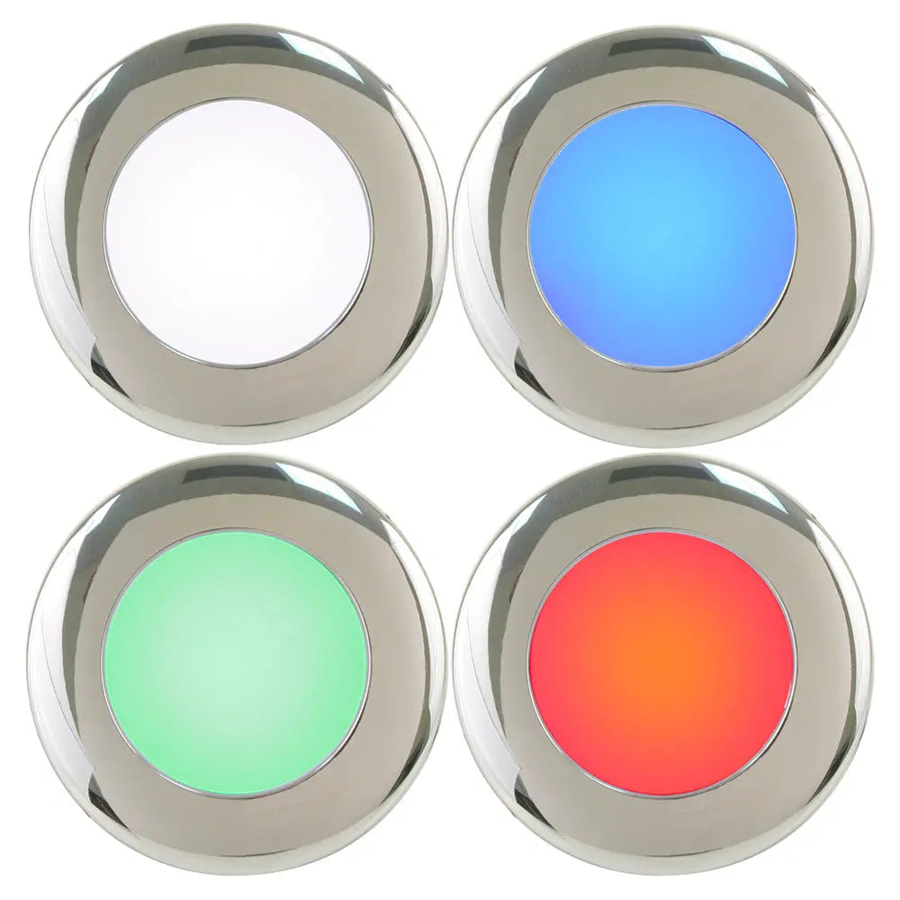Scandvik A2.5 4-Color LED Downlight with Stainless Steel Trim - 8-30V