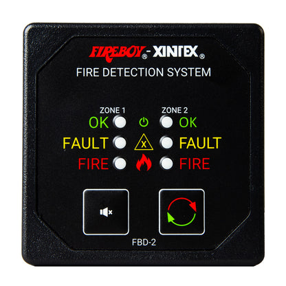 Fireboy-Xintex Two Zone Detection & Alarm Panel with 2-5/8" Display - 12/24V DC