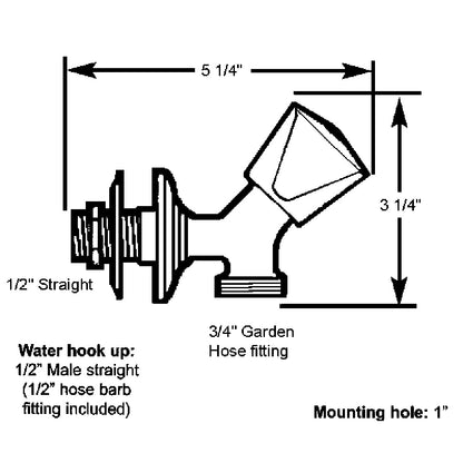Scandvik SS Washdown Spigot Part Number 10187P - Durable 316 Stainless Steel Hose Fitting