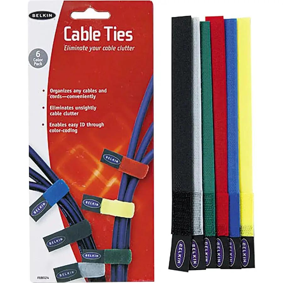 Belkin Hook-and-loop Cable Ties 8 Inch for Cable Organization and Color Coding by Belkin International, Inc