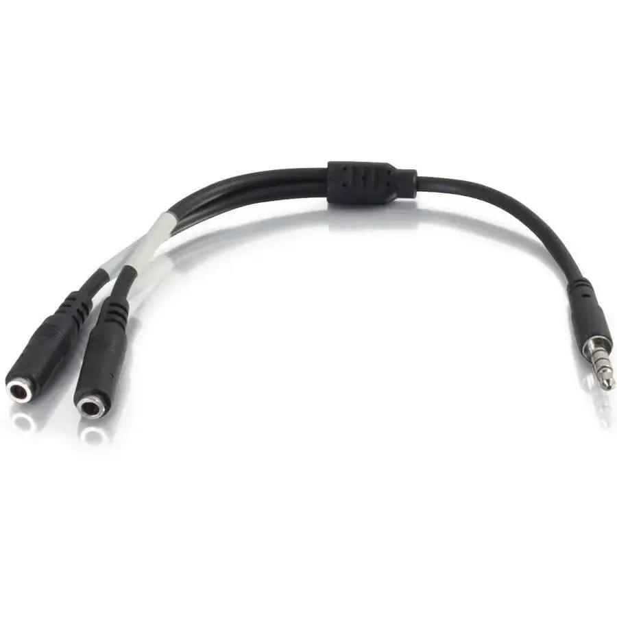 C2G 6-inch 4-Pin 3.5mm Microphone and Headphone Breakout Adapter Y-Cable by Legrand Group