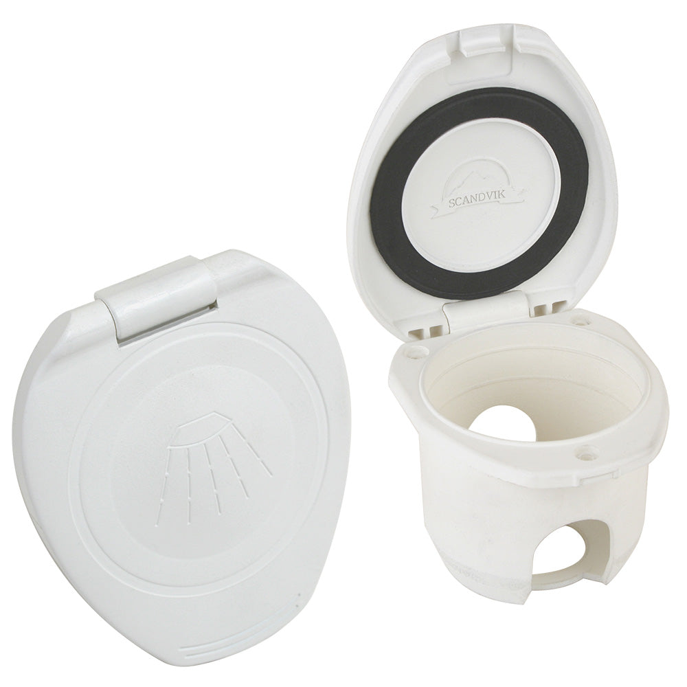 Scandvik Replacement White Cup & Cap for Recessed Shower - Part Number 12104P