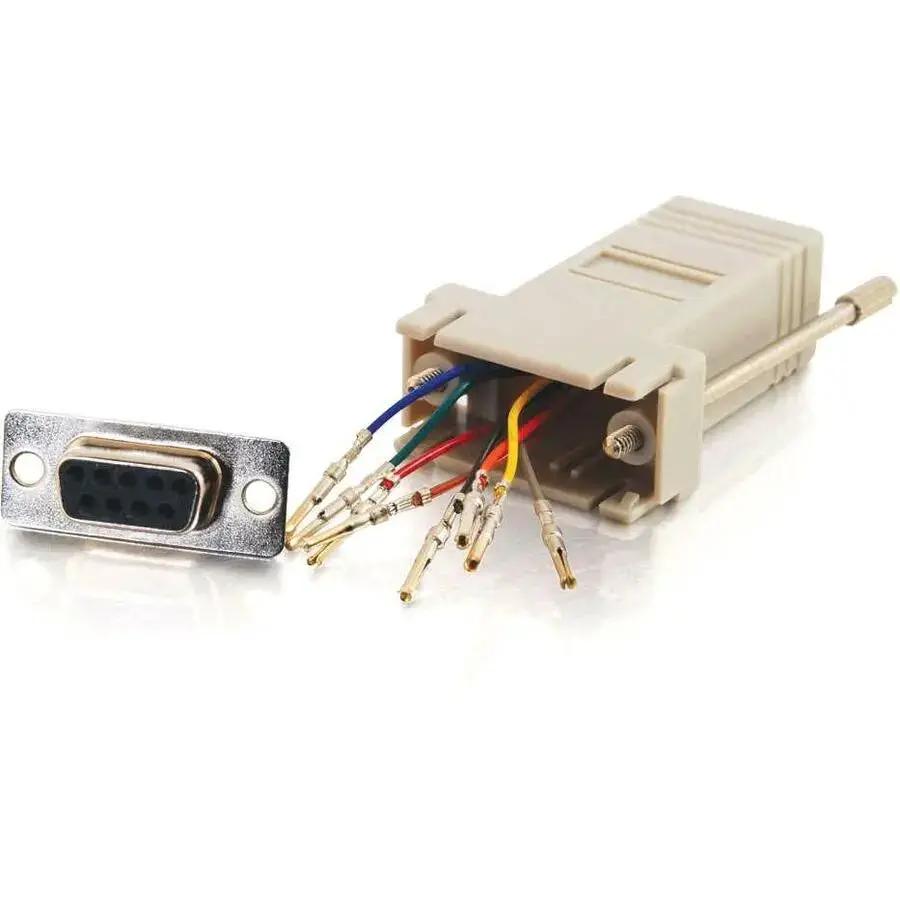 C2G RJ45 to DB9 Female Modular Adapter - Gray for Data Transfer and Networking by Legrand Group