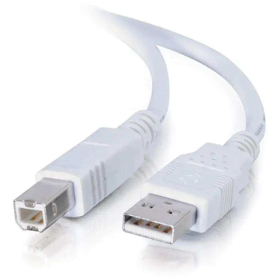 C2G 6.6ft USB A to USB B Cable - USB Type-A to USB Type-B, White, Supports USB 2.0 and 1.1 Devices by Legrand Group