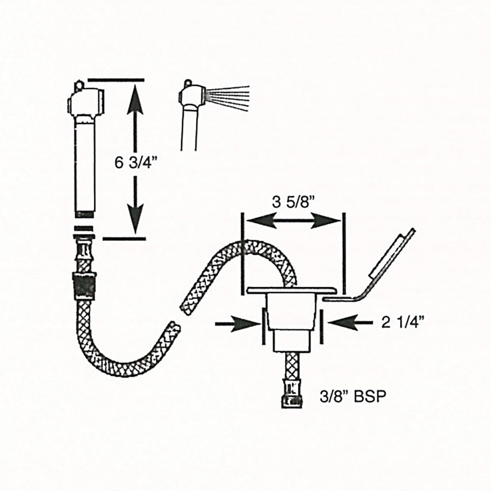 Scandvik Recessed Transom Shower with 6 ft. Hose - White, Part Number 10055P