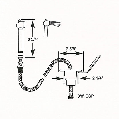 Scandvik Recessed Transom Shower with 6 ft. Hose - White, Part Number 10055P