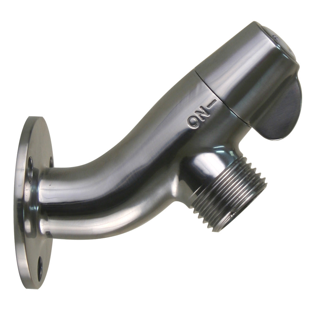 Scandvik Ceramic Angled Washdown Valve with Stainless Steel Spigot