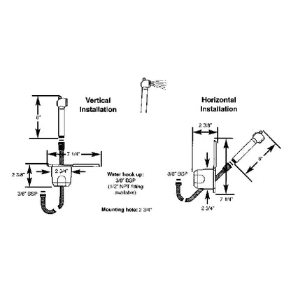 Scandvik Recessed Shower with 6' White Hose and Push-Button - Model 12106P