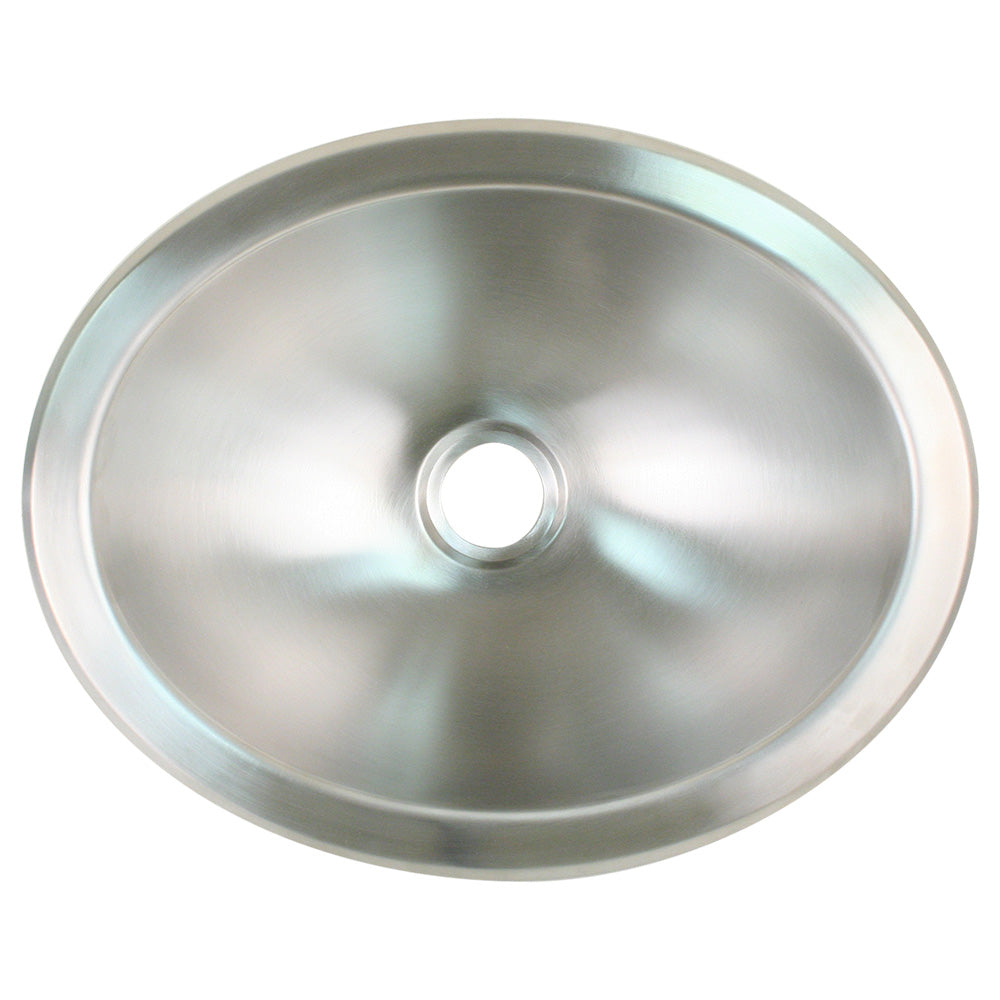 Scandvik Brushed Stainless Steel Oval Sink - 13.25 x 10.5 inches