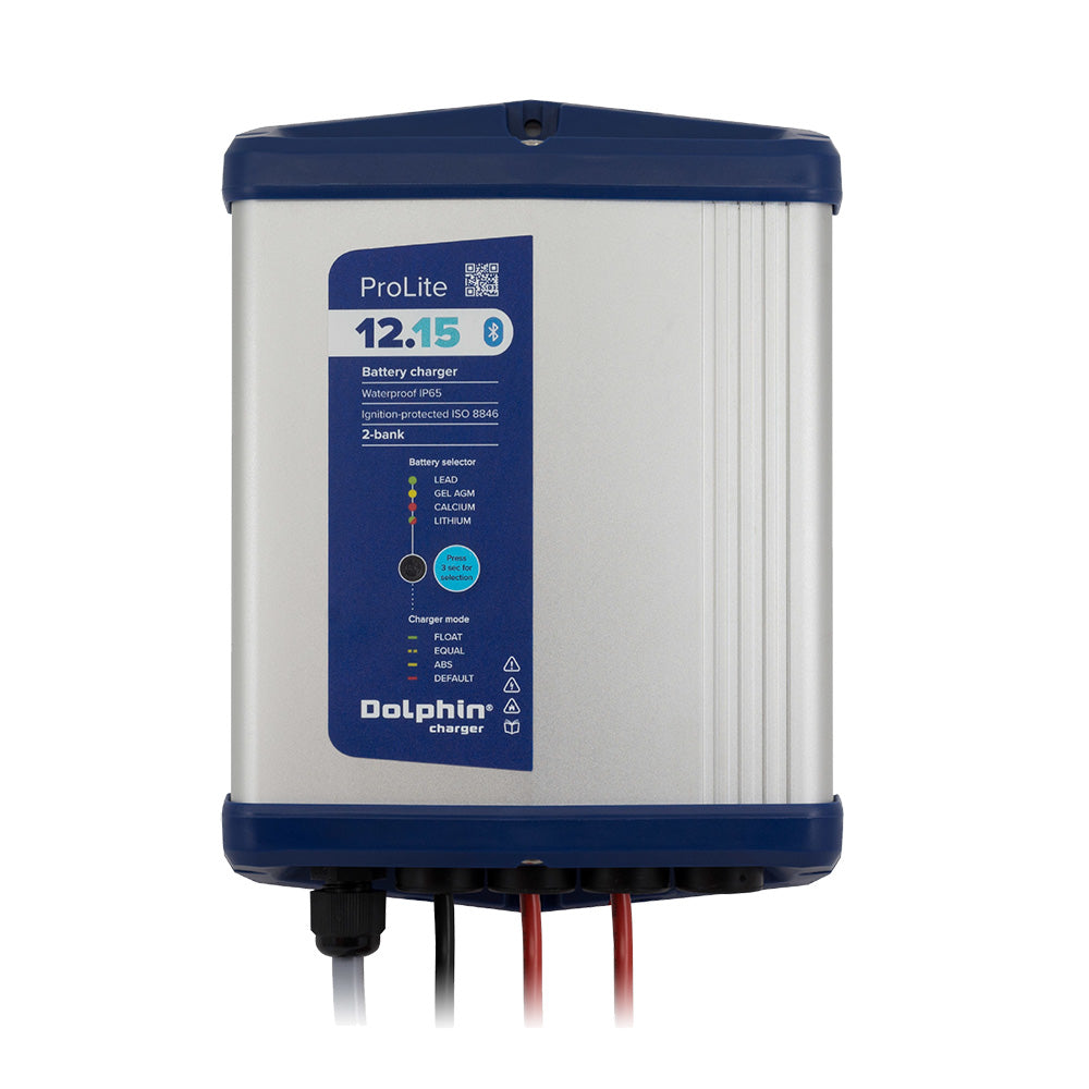 Dolphin Charger PROLITE Series 12V 15A Battery Charger with Bluetooth and Dual Outputs