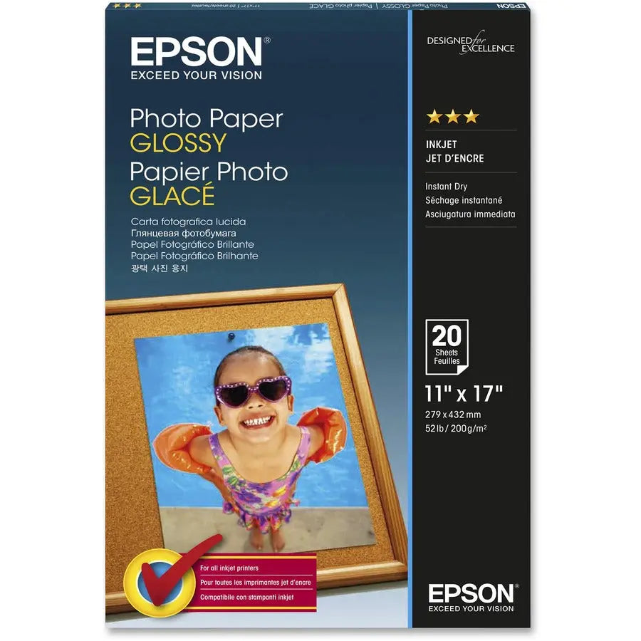 Epson S041156 Glossy Finish Photo Paper – 20 Pack for Vibrant Digital Photos and Reprints