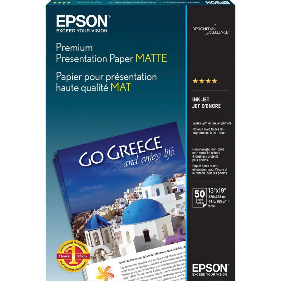 Epson Premium Matte Inkjet Presentation Paper - 13x19 Inches, Pack of 50